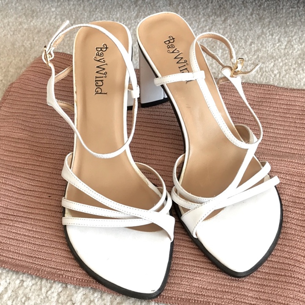 White strappy heels - Picture 1 of 2